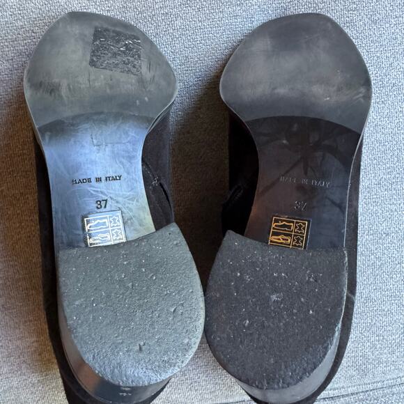 Pancaldi For Diane B. Women's Black Suede Leather Ankle Boot Sz 7 Side Zip - Picture 8 of 12